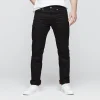 1083 JEANS DROIT 101 Coton Bio Denimoriginal Uni Noir Homme à prix promos 20