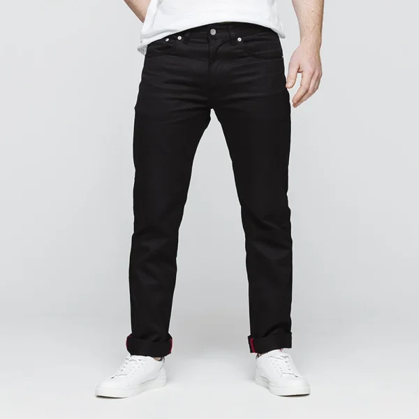 1083 JEANS DROIT 101 Coton Bio Denimoriginal Uni Noir Homme à prix promos 1