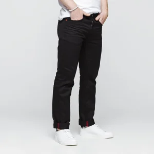 1083 JEANS DROIT 101 Coton Bio Denimoriginal Uni Noir Homme à prix promos 9