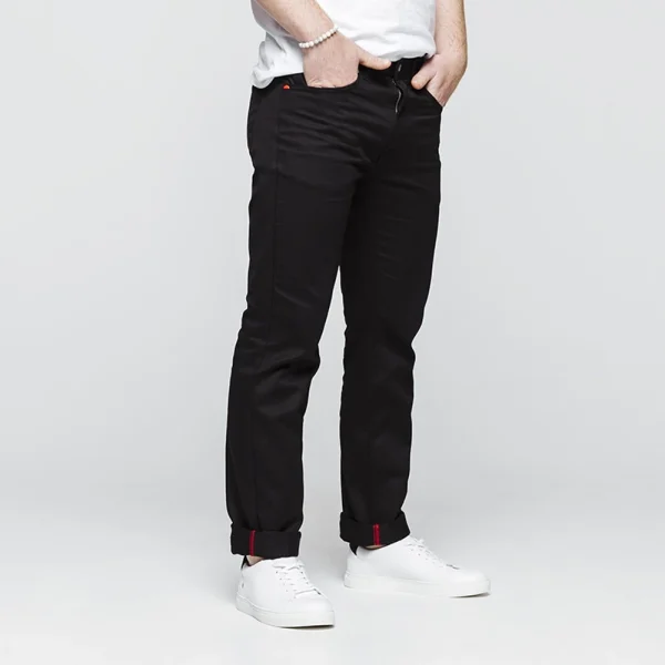 1083 JEANS DROIT 101 Coton Bio Denimoriginal Uni Noir Homme à prix promos 3