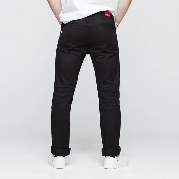 1083 JEANS DROIT 101 Coton Bio Denimoriginal Uni Noir Homme à prix promos 4