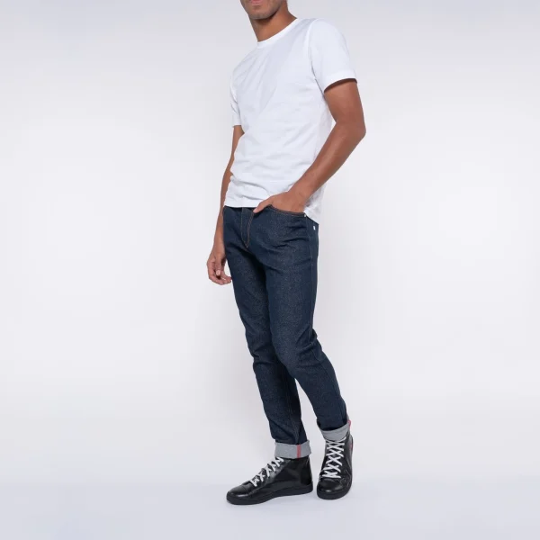 1083 JEANS SLIM 104 FUSELE Coton Bio Filidenim Flex Bleu Homme soldes 4