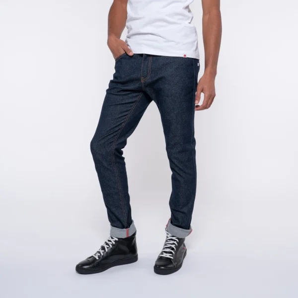 1083 JEANS SLIM 104 FUSELE Coton Bio Filidenim Flex Bleu Homme soldes 1