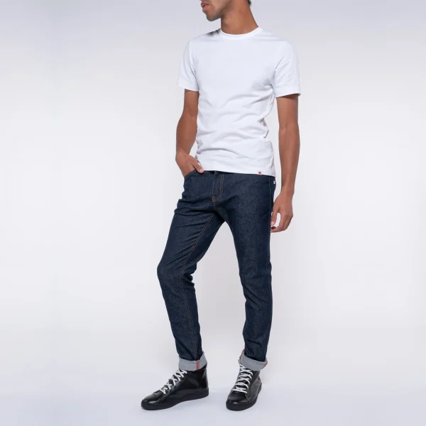 1083 JEANS SLIM 104 FUSELE Coton Bio Filidenim Flex Bleu Homme soldes 3