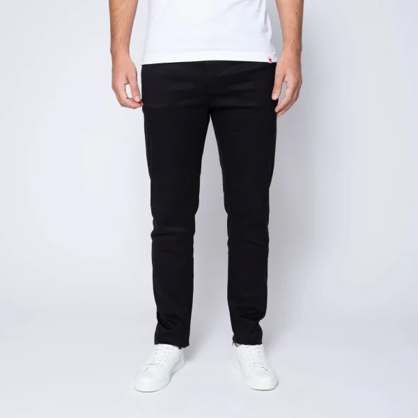 garantis authentique 1083 JEANS SLIM 104 FUSELÉ Coton Bio Microdenim Doubleflex Uni Noir 1