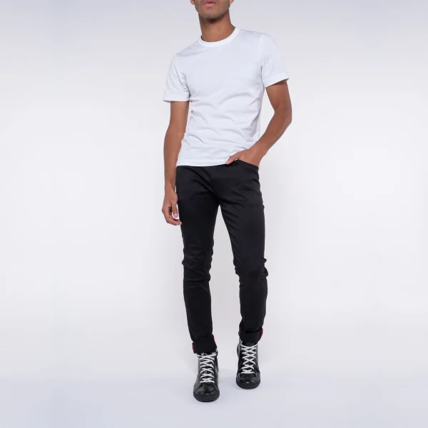 De Qualité 1083 JEANS SKINNY 107 SUPER FUSELE Coton Bio Microdenim Doubleflex Uni Noir 4