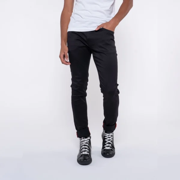 De Qualité 1083 JEANS SKINNY 107 SUPER FUSELE Coton Bio Microdenim Doubleflex Uni Noir 1