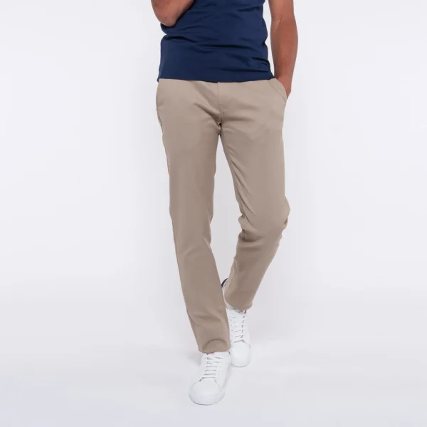 1083 CHINO AJUSTE 163 Coton Bio Filidenim Flex Uni Beige Homme grande marque pas cher 1