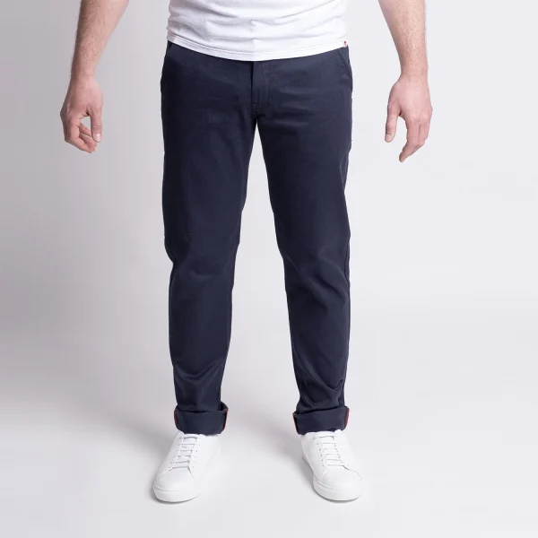 1083 CHINO AJUSTE 163 Coton Bio Filidenim Flex Uni Bleu Marine Homme belle 3