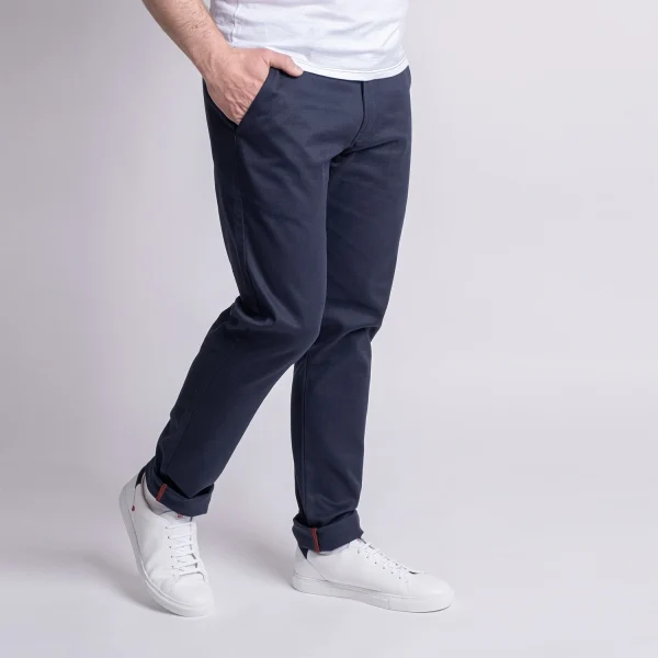 1083 CHINO AJUSTE 163 Coton Bio Filidenim Flex Uni Bleu Marine Homme belle 4