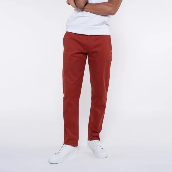 france en ligne 1083 CHINO AJUSTE 163 Coton Bio Filidenim Flex Uni Terracotta Homme 1