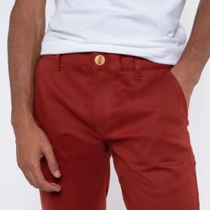 france en ligne 1083 CHINO AJUSTE 163 Coton Bio Filidenim Flex Uni Terracotta Homme 18