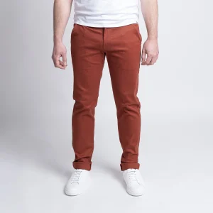 france en ligne 1083 CHINO AJUSTE 163 Coton Bio Filidenim Flex Uni Terracotta Homme 16