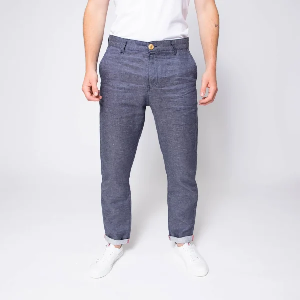 1083 CHINO CAROTTE 168 Lin Denimoriginal Bleu Homme Retour Facile et Gratuit 1