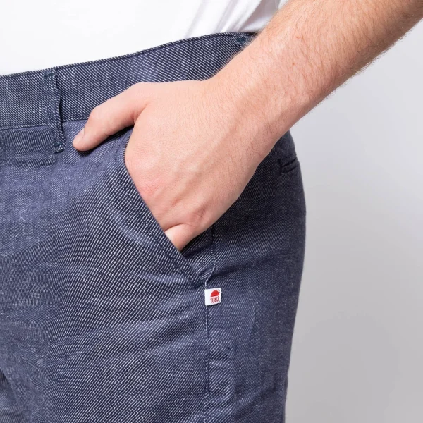 1083 CHINO CAROTTE 168 Lin Denimoriginal Bleu Homme Retour Facile et Gratuit 9