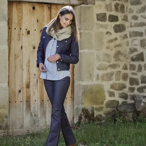 1083 VESTE DROITE 602 Coton Bio Superdenim Flex Indigo Brut Femme magasins pas chers 18