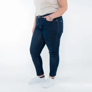 1083 JEANS SLIM 244 O’ Taille Haute Coton Bio Filidenim Flex Bleu Femme à prix très bas 13