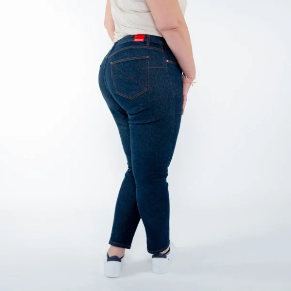 1083 JEANS SLIM 244 O’ Taille Haute Coton Bio Filidenim Flex Bleu Femme à prix très bas 3