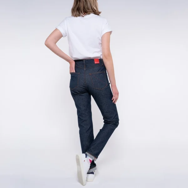 en ligne 1083 JEANS SLIM 254 FUSELE Taille Haute Coton Bio Filidenim Flex Bleu Femme 4