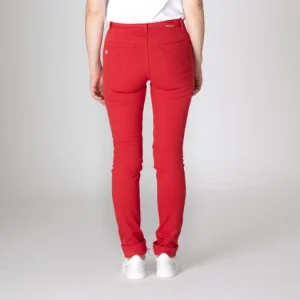 1083 JEANS SLIM 254 FUSELE Taille Haute Coton Bio Filidenim Flex Uni Rouge excellent qulity 10