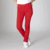 1083 JEANS SLIM 254 FUSELE Taille Haute Coton Bio Filidenim Flex Uni Rouge excellent qulity 14