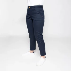 1083 CHINO AJUSTE 7/8EME 263 Coton Bio Filidenim Flex Uni Bleu Marine Femme magasin 12