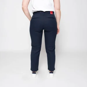 1083 CHINO AJUSTE 7/8EME 263 Coton Bio Filidenim Flex Uni Bleu Marine Femme magasin 16