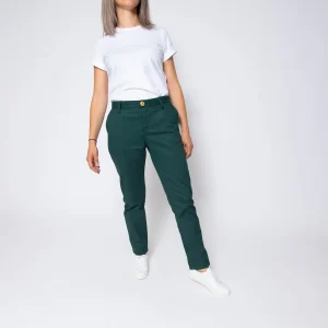 1083 CHINO AJUSTE 263 Coton Bio Filidenim Flex Uni Vert Emeraude Femme dernière tendance 10