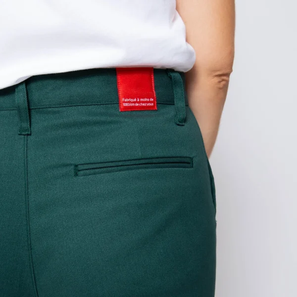 1083 CHINO AJUSTE 263 Coton Bio Filidenim Flex Uni Vert Emeraude Femme dernière tendance 7