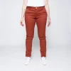 1083 CHINO SLIM 264 FUSELE Coton Bio Filidenim Flex Uni Terracotta Femme pas cher 13