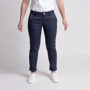 Top ventes 1083 CHINO SLIM 7/8EME 264 FUSELE Coton Bio Filidenim Flex Uni Bleu Marine 12