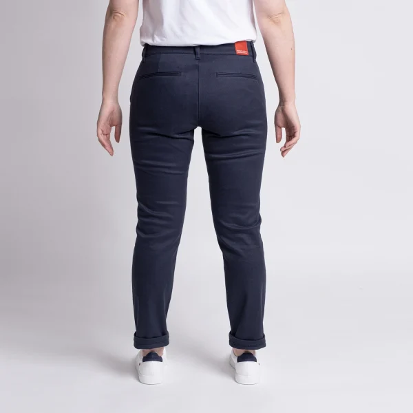 Top ventes 1083 CHINO SLIM 7/8EME 264 FUSELE Coton Bio Filidenim Flex Uni Bleu Marine 6