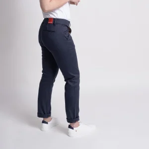 Top ventes 1083 CHINO SLIM 7/8EME 264 FUSELE Coton Bio Filidenim Flex Uni Bleu Marine 16