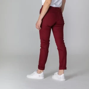 1083 CHINO SLIM 264 FUSELE Coton Bio Filidenim Flex Uni Bordeaux Femme belle 8