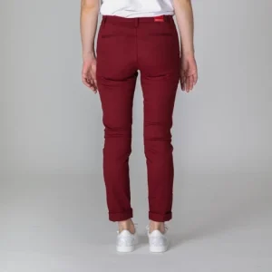 1083 CHINO SLIM 264 FUSELE Coton Bio Filidenim Flex Uni Bordeaux Femme belle 10