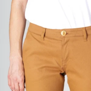 Neuve avec étiquette 1083 CHINO SLIM 264 FUSELE Coton Bio Filidenim Flex Uni Camel Femme 12