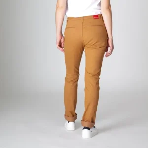 Neuve avec étiquette 1083 CHINO SLIM 264 FUSELE Coton Bio Filidenim Flex Uni Camel Femme 10