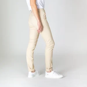 site pas cher 1083 CHINO SLIM 264 FUSELE Coton Bio Filidenim Flex Uni Sable Femme 11