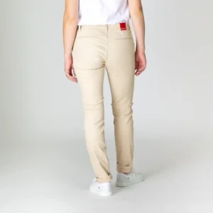 site pas cher 1083 CHINO SLIM 264 FUSELE Coton Bio Filidenim Flex Uni Sable Femme 13