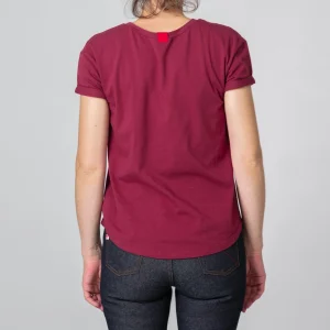 1083 T-SHIRT COL ROND 403 UNI Coton Bio Bordeaux Femme Les achats en ligne 9