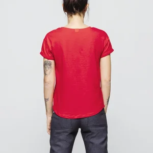 des prix incroyables 1083 T-SHIRT COL ROND 403 UNI Coton Bio Rouge Femme 10