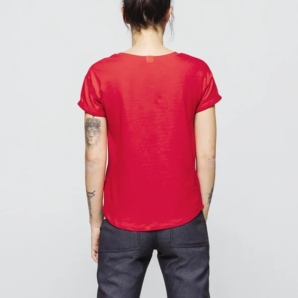 des prix incroyables 1083 T-SHIRT COL ROND 403 UNI Coton Bio Rouge Femme 4