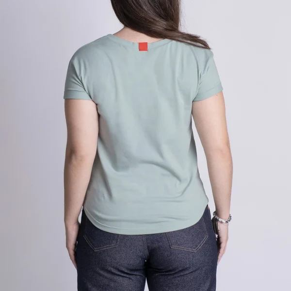 1083 T-SHIRT COL ROND 403 UNI Coton Bio Vert De Gris Femme Acheter 3