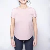 1083 T-SHIRT COL ROND 403 UNI Coton Bio Vieux Rose Femme grande marque pas cher 13