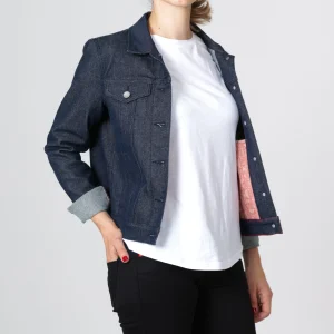 1083 VESTE DROITE 602 Coton Bio Superdenim Flex Indigo Brut Femme magasins pas chers 10