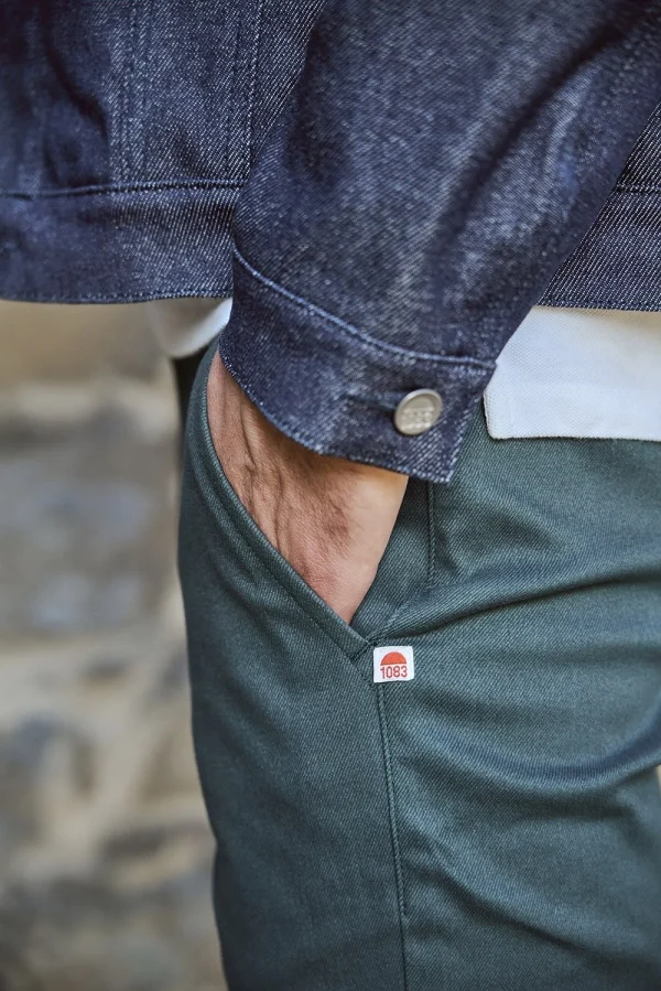 grande popularité 1083 CHINO AJUSTE 163 Coton Bio Filidenim Flex Uni Vert Emeraude Homme 10