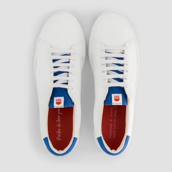 1083 SNEAKERS BASSES 912 Cuir Blanc/bleu Roi Unisexe boutique paris 5