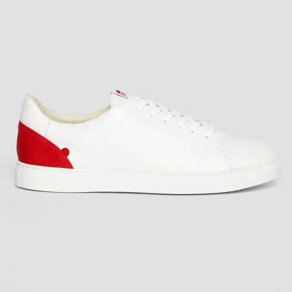 1083 SNEAKERS BASSES 912 Cuir Blanc/rouge Unisexe Pas Cher soldes France 1