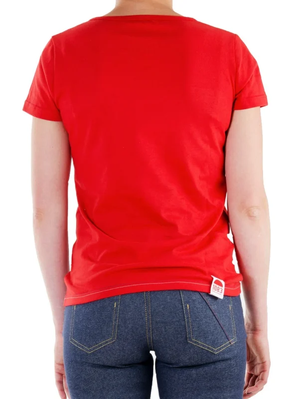 1083 T-SHIRT 412 L’UNION FAIT LA FRANCE Coton Bio Rouge Femme excellente qualité 3