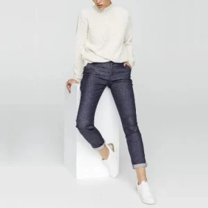 1083 CHINO SLIM 264 FUSELE Coton Bio Filidenim Flex Bleu Femme pas cher 7